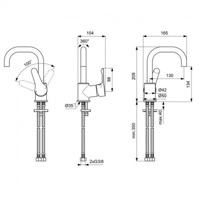 BATERIE LAVOAR ALPHA PIPA TIP C